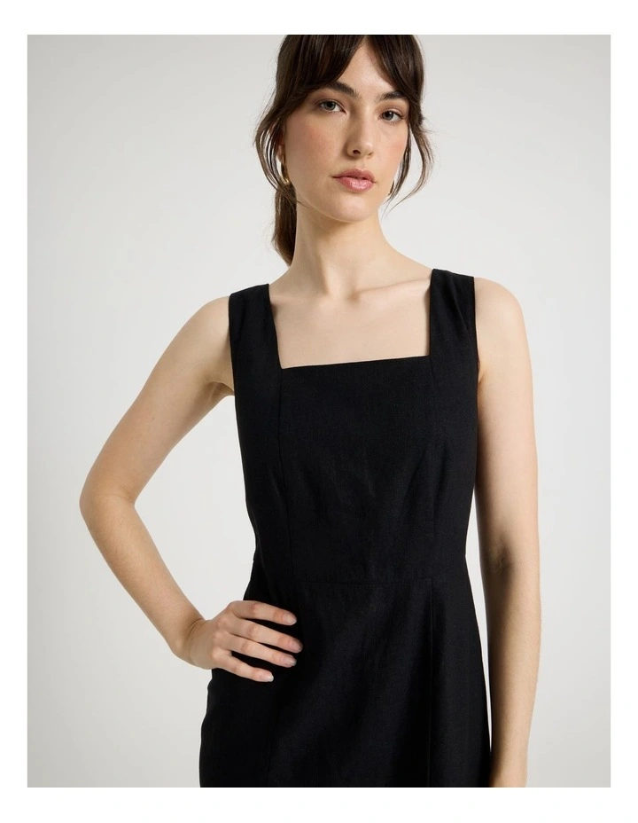 Sleeveless Tank Midi Dress in Black image 2