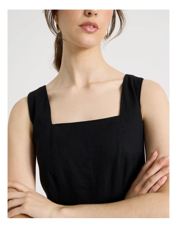 Sleeveless Tank Midi Dress in Black image 4