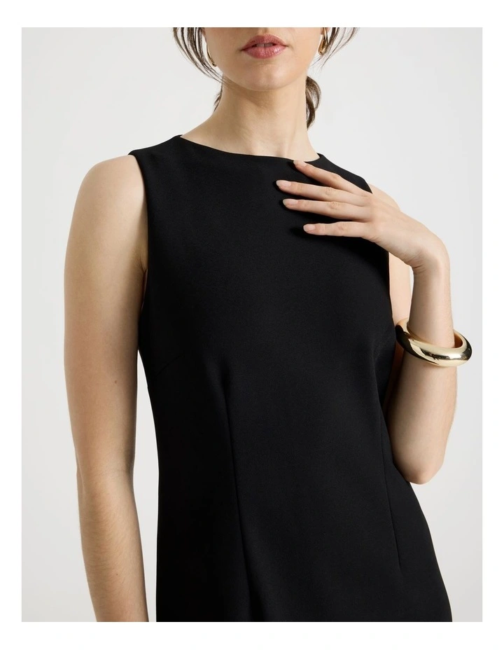 Sleeveless Flounce Hem Midi Dress in Black image 7