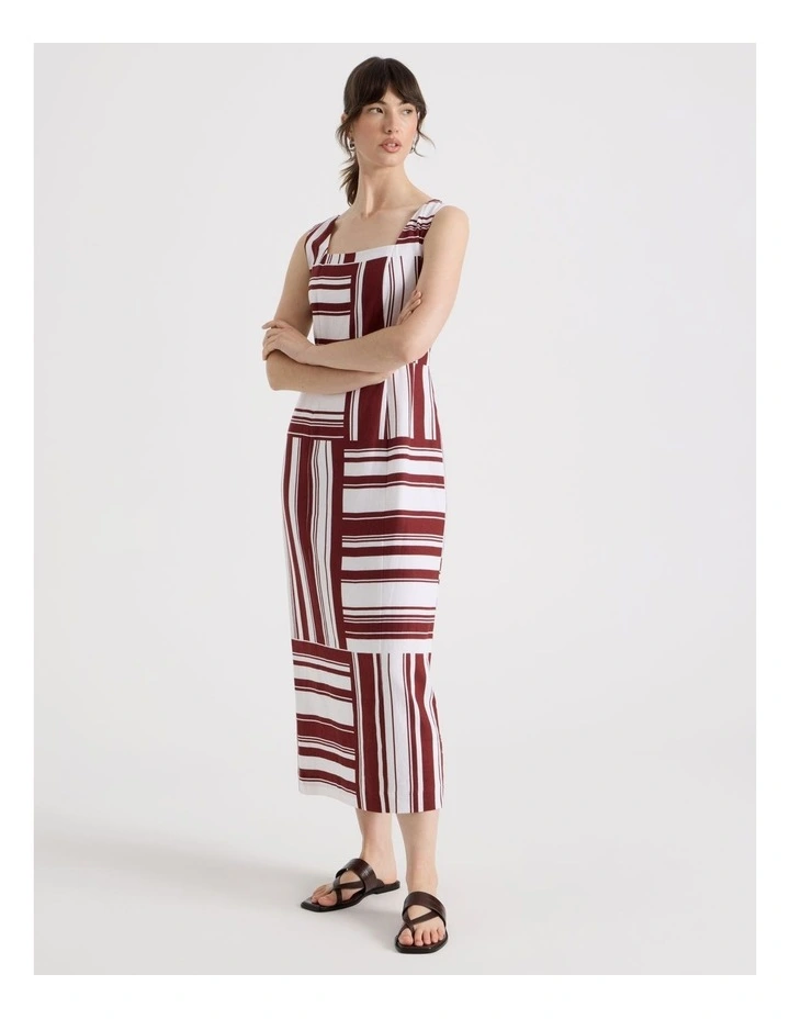 Tank Midi Dress in Merlot and White Scarf Print image 4