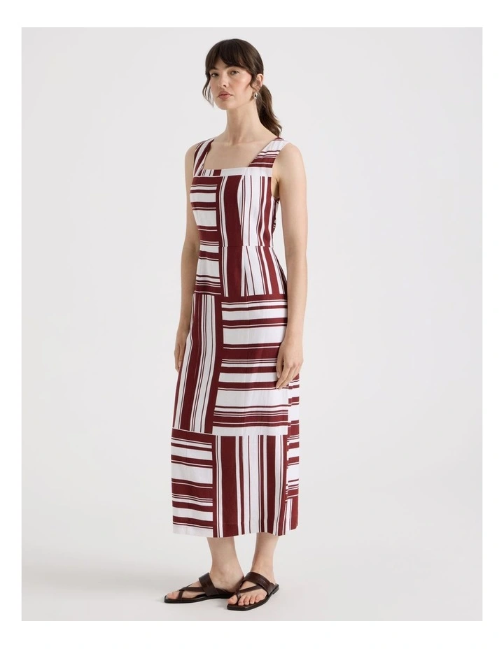 Tank Midi Dress in Merlot and White Scarf Print image 5