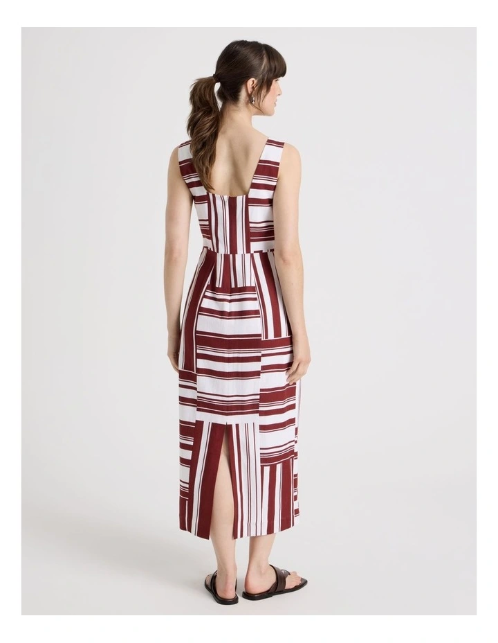 Tank Midi Dress in Merlot and White Scarf Print image 6