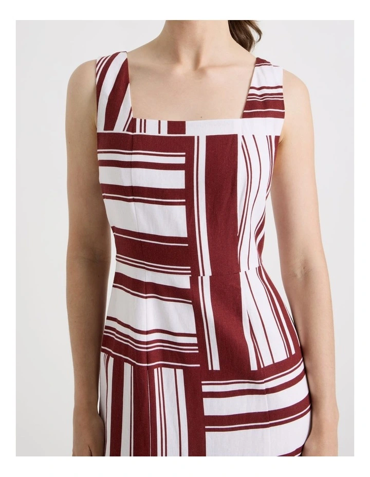 Tank Midi Dress in Merlot and White Scarf Print image 7
