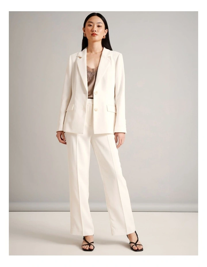 Single Breasted Blazer in Ecru image 2