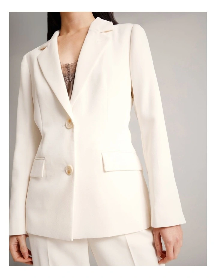 Single Breasted Blazer in Ecru image 3