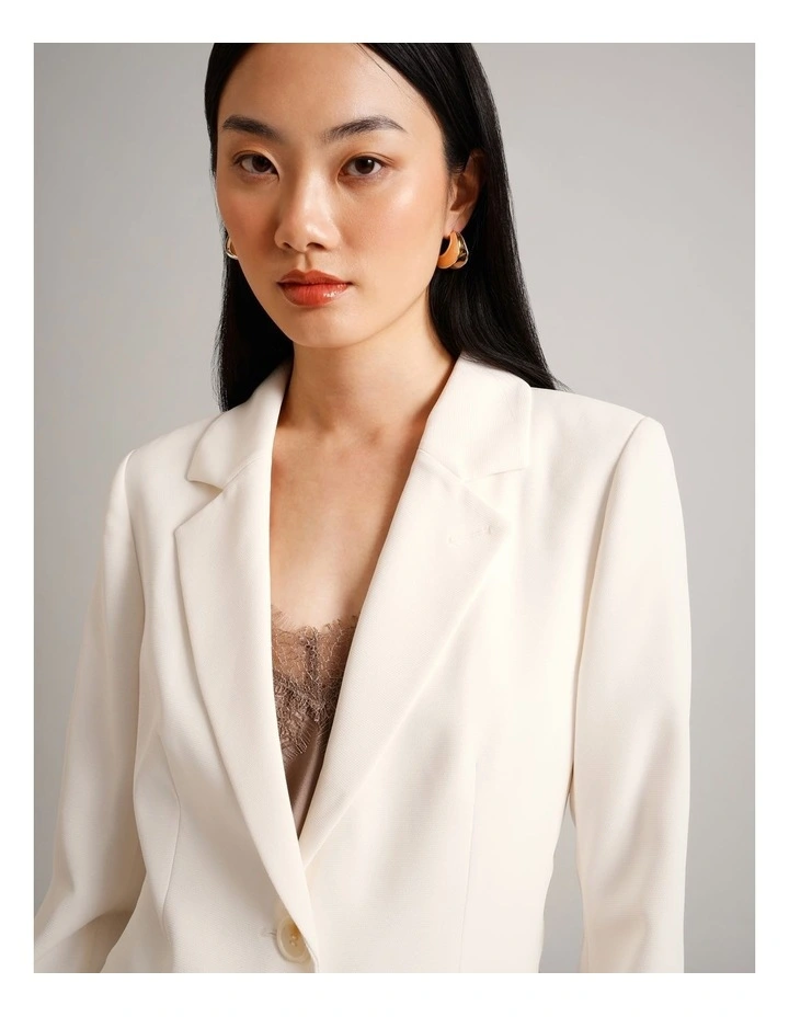 Single Breasted Blazer in Ecru image 4