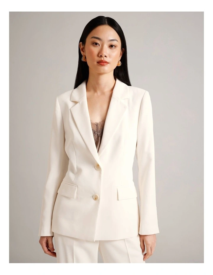 Single Breasted Blazer in Ecru image 5