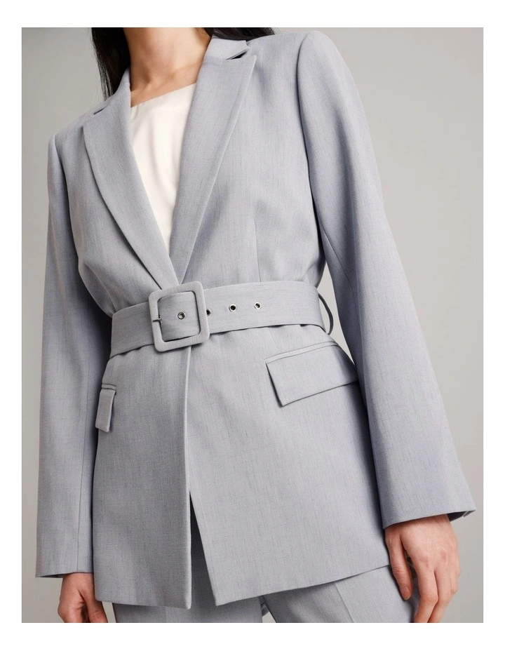 Belted Blazer in Light Blue image 2