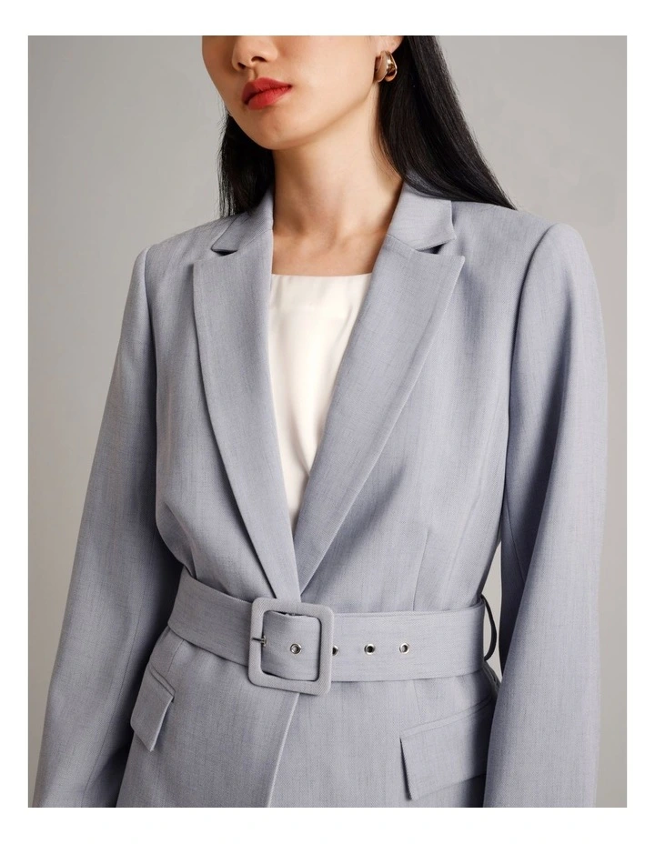 Belted Blazer in Light Blue image 4