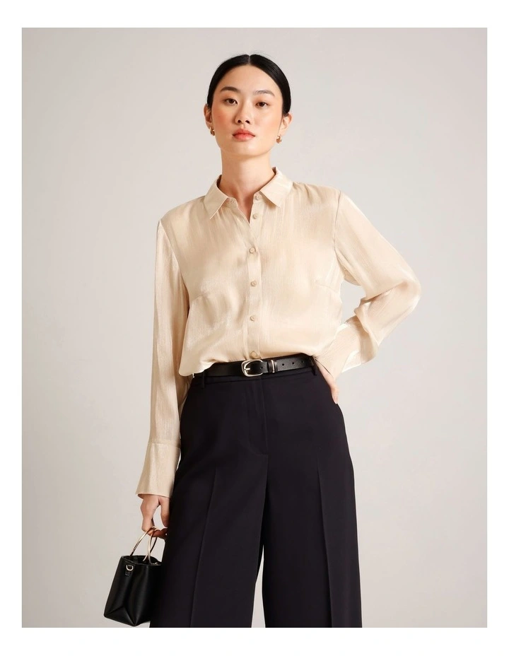 Metallic Shirt in Gold image 1