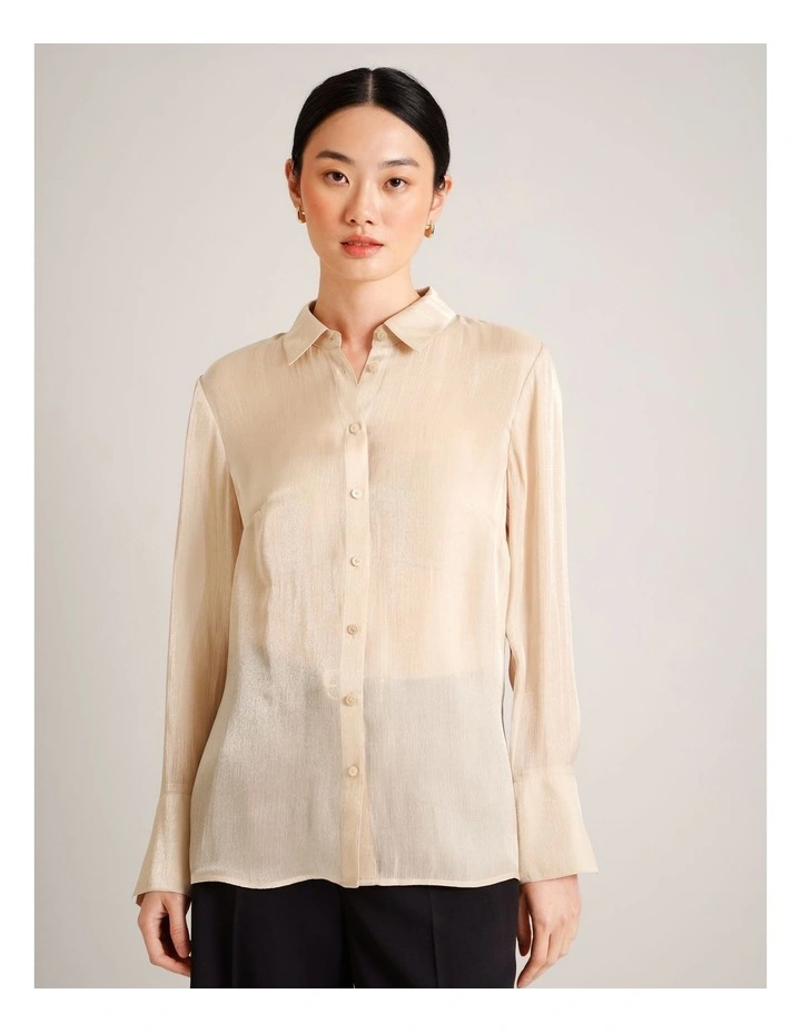 Metallic Shirt in Gold image 4