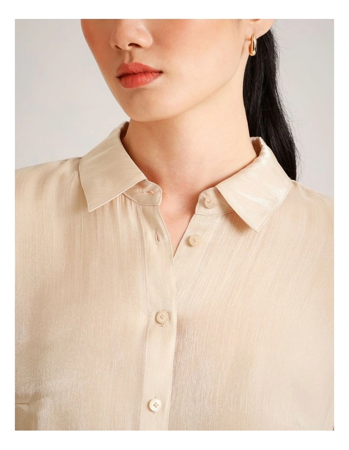 Metallic Shirt in Gold image 6
