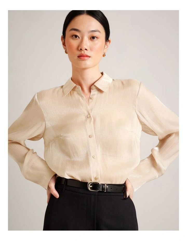 Metallic Shirt in Gold image 7