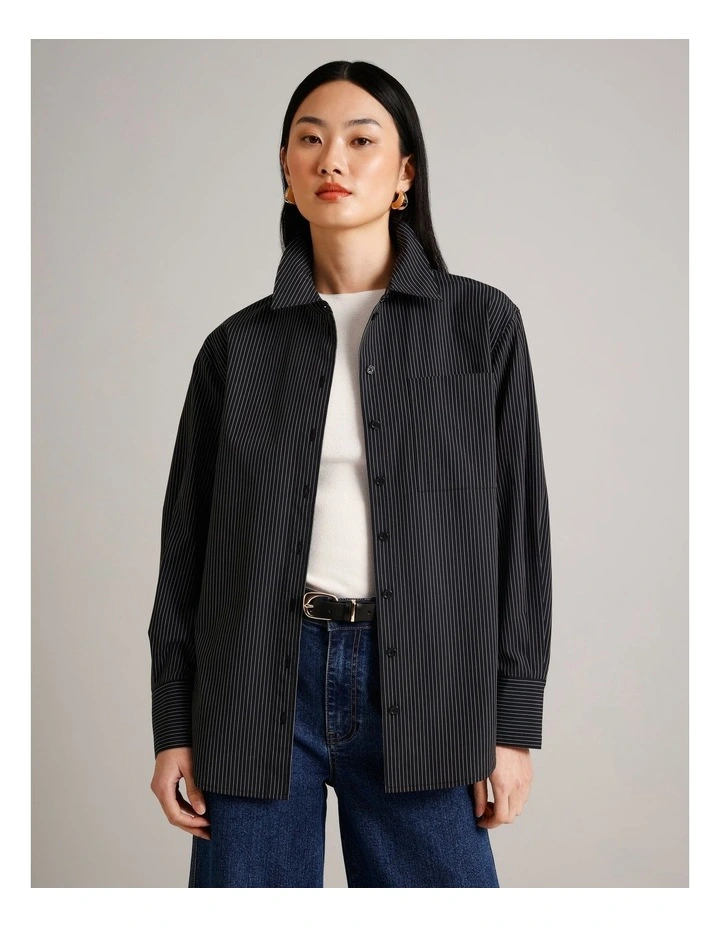 Organic Cotton Blend Relaxed Shirt in Assorted image 4