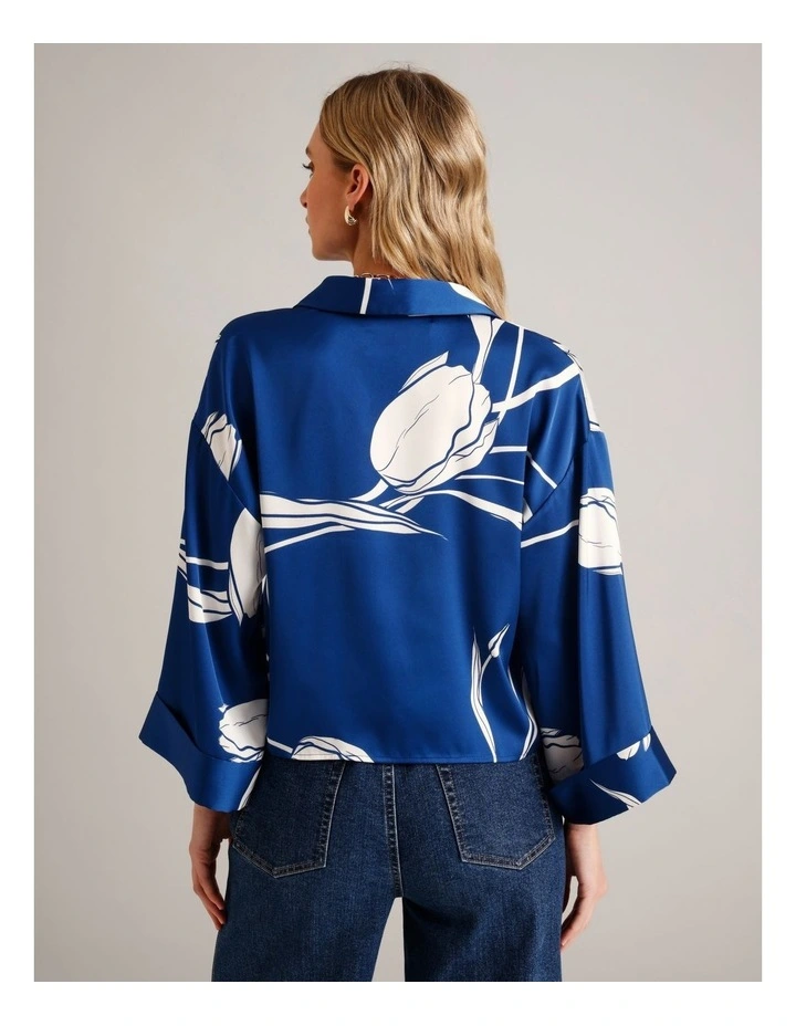 Recycled Poly Satin Printed Shirt in Assorted image 6