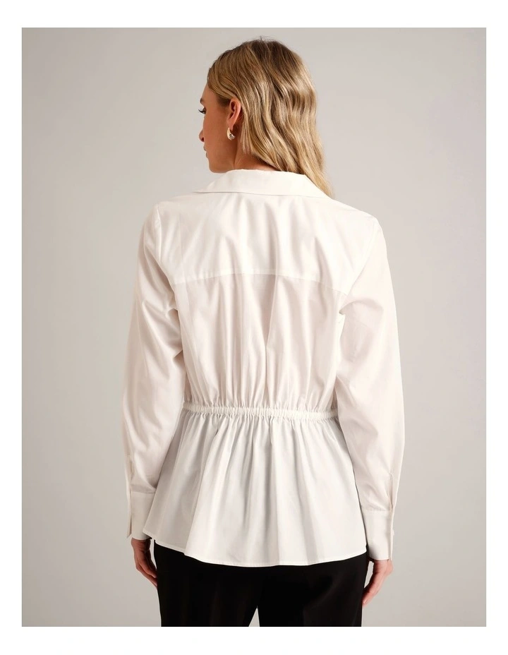 Twist Front Shirt in Ivory image 5