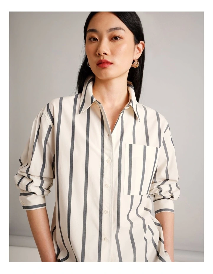 Organic Cotton Blend Relaxed Shirt in Assorted image 2
