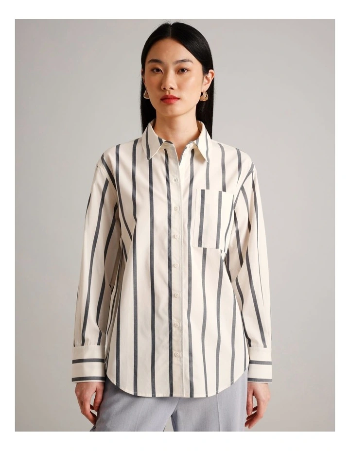 Organic Cotton Blend Relaxed Shirt in Assorted image 4