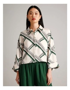 Recycled Polyester Satin Printed Shirt in Assorted
