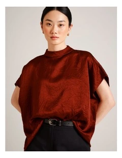 Crushed Acetate Relaxed Top in Rust