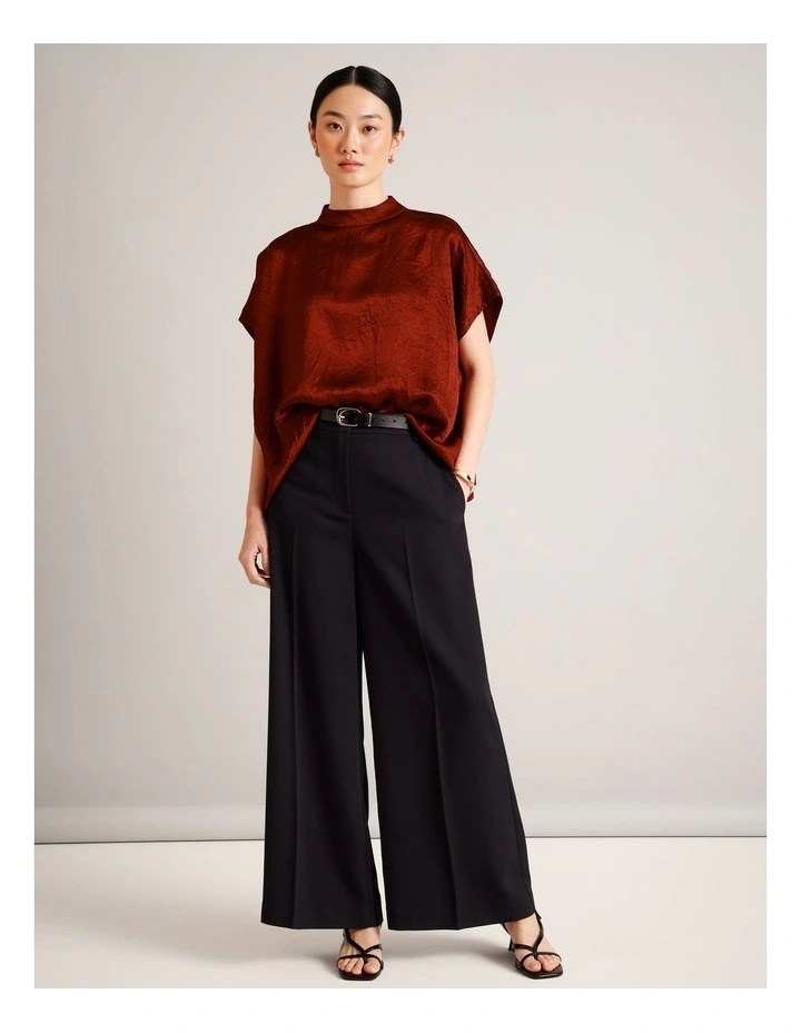 Crushed Acetate Relaxed Top in Rust image 2