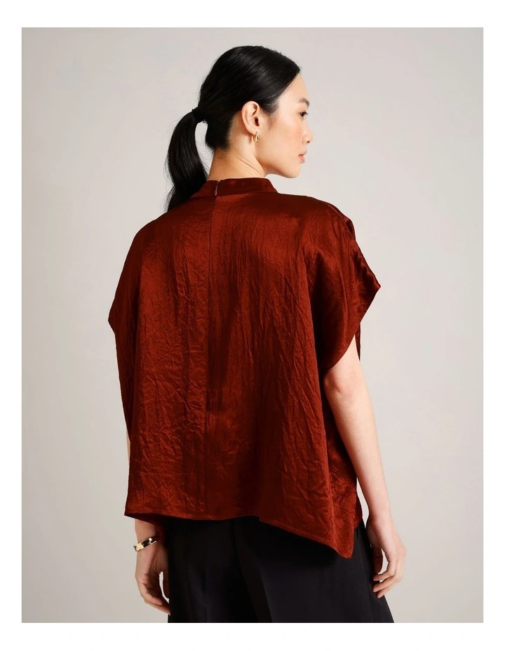 Crushed Acetate Relaxed Top in Rust image 6