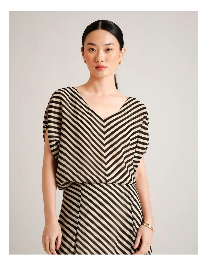 Recycled Poly Batwing V-Neck Top in Assorted image 4