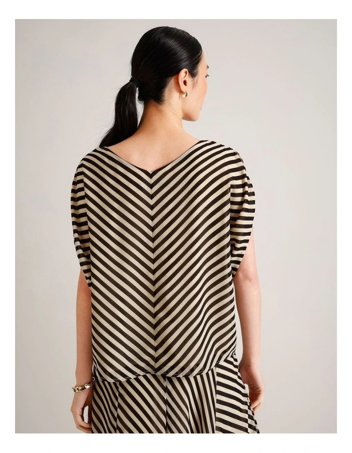 Recycled Poly Batwing V-Neck Top in Assorted image 5