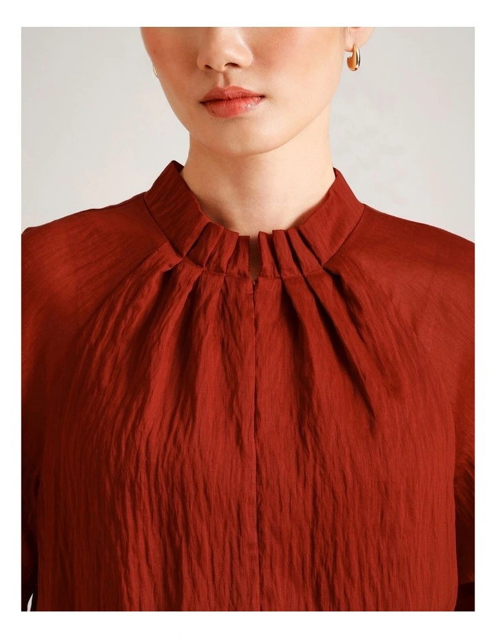 Pinch Neck Top in Rust image 6