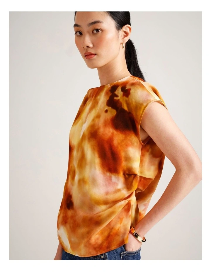 Draped Shoulder Sleeveless Top in Assorted image 1