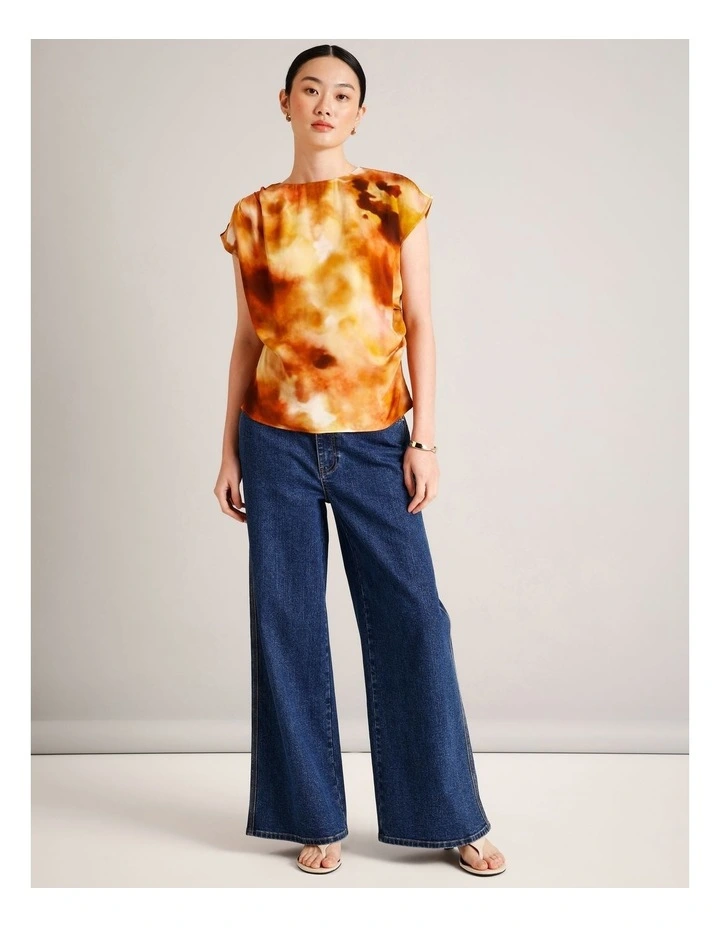 Draped Shoulder Sleeveless Top in Assorted image 2
