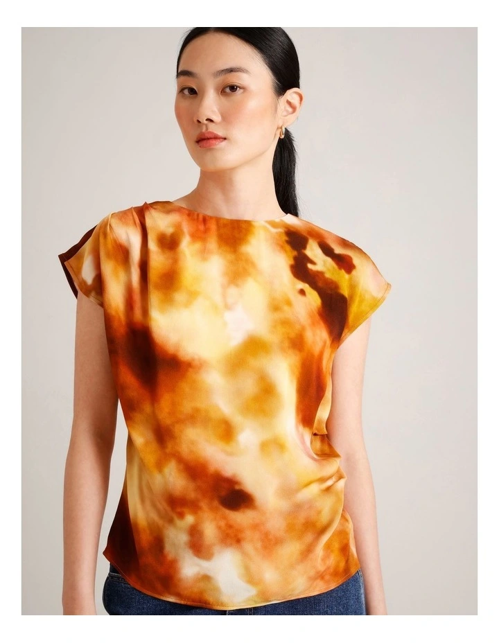 Draped Shoulder Sleeveless Top in Assorted image 3