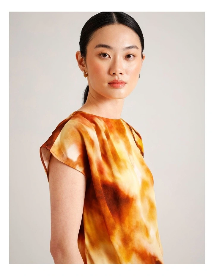 Draped Shoulder Sleeveless Top in Assorted image 4