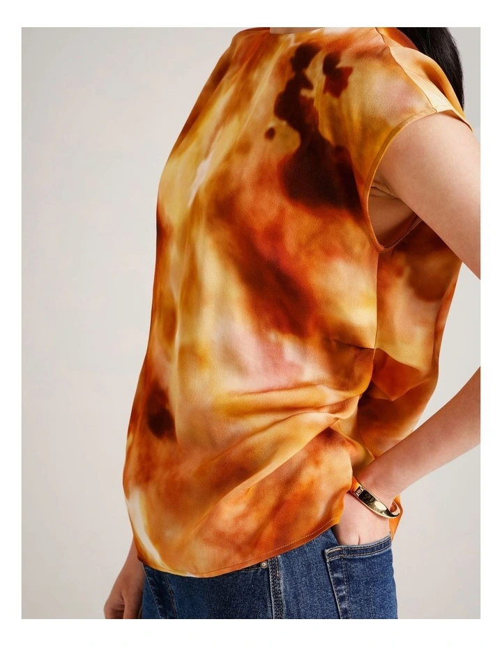 Draped Shoulder Sleeveless Top in Assorted image 5