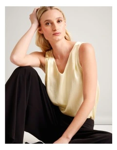 V-Neck Tank in Light Yellow