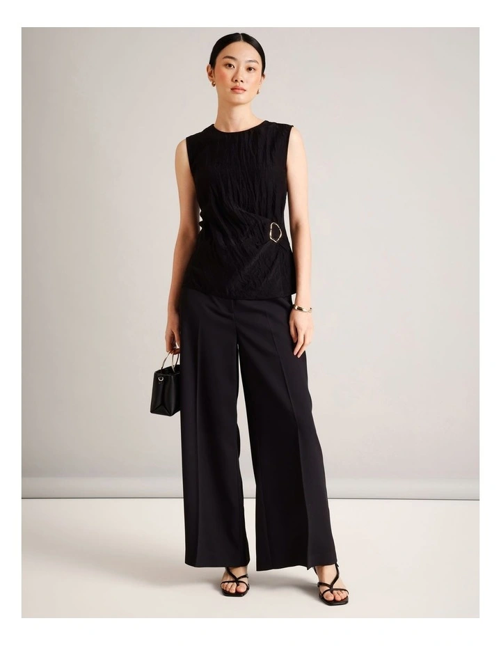 Sleeveless Top With Hardware in Black image 2