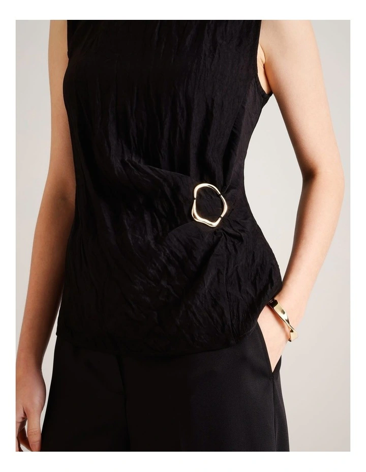 Sleeveless Top With Hardware in Black image 4