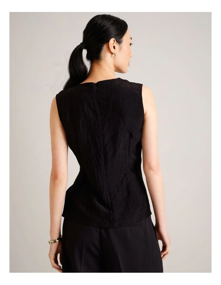 Sleeveless Top With Hardware in Black image 5