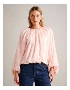 Volume Sleeve Blouse in Light Pink