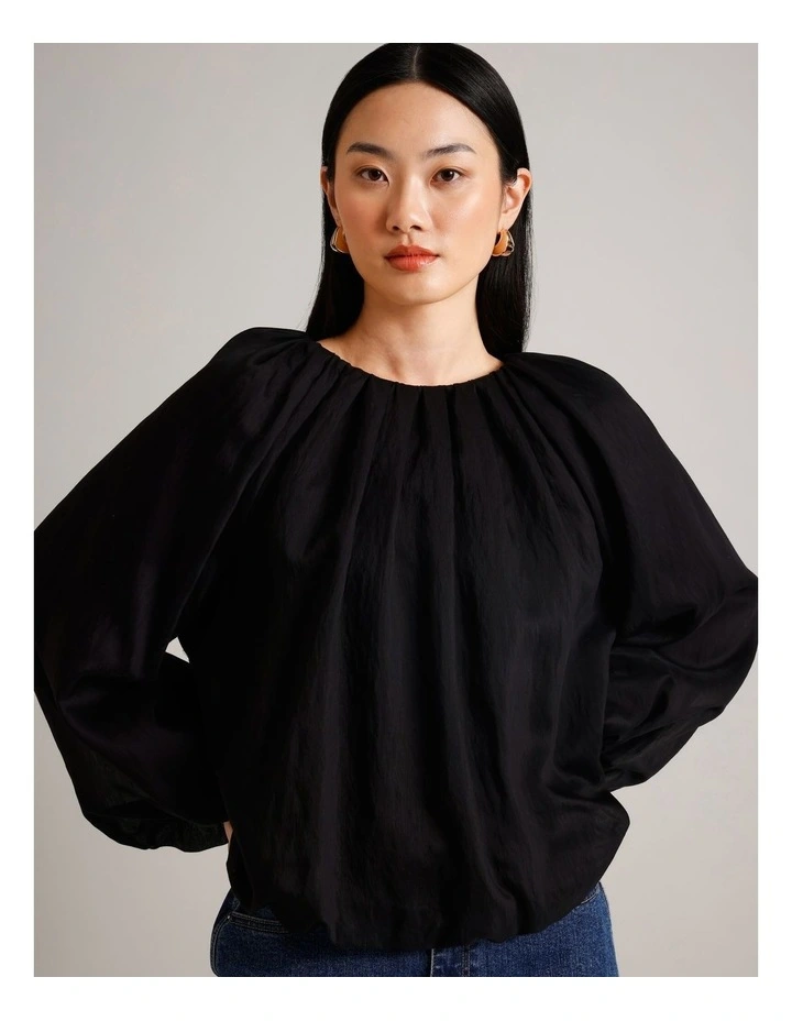 Volume Sleeve Blouse in Black image 5