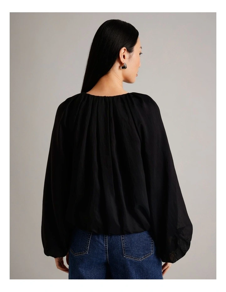 Volume Sleeve Blouse in Black image 6