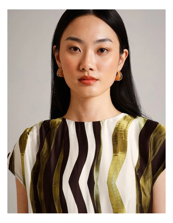 Viscose Blend Draped Shoulder Sleeveless Top in Assorted image 3
