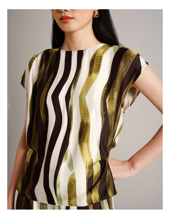 Viscose Blend Draped Shoulder Sleeveless Top in Assorted image 4