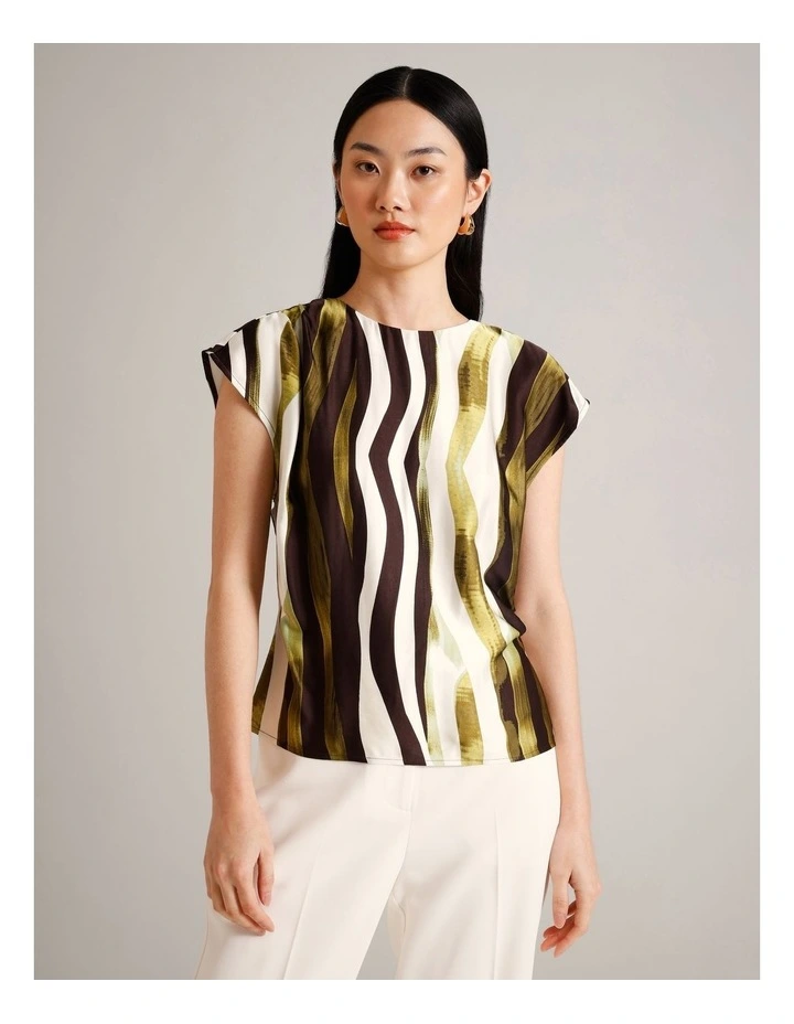 Viscose Blend Draped Shoulder Sleeveless Top in Assorted image 5