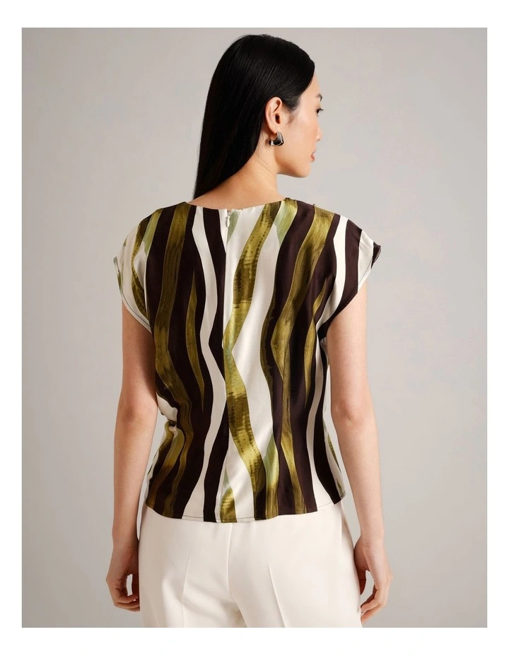 Viscose Blend Draped Shoulder Sleeveless Top in Assorted image 6