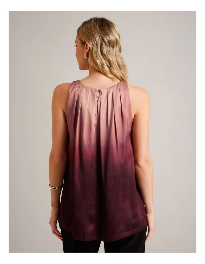 Viscose Blend Pleated Neck Sleeveless Top in Assorted image 5
