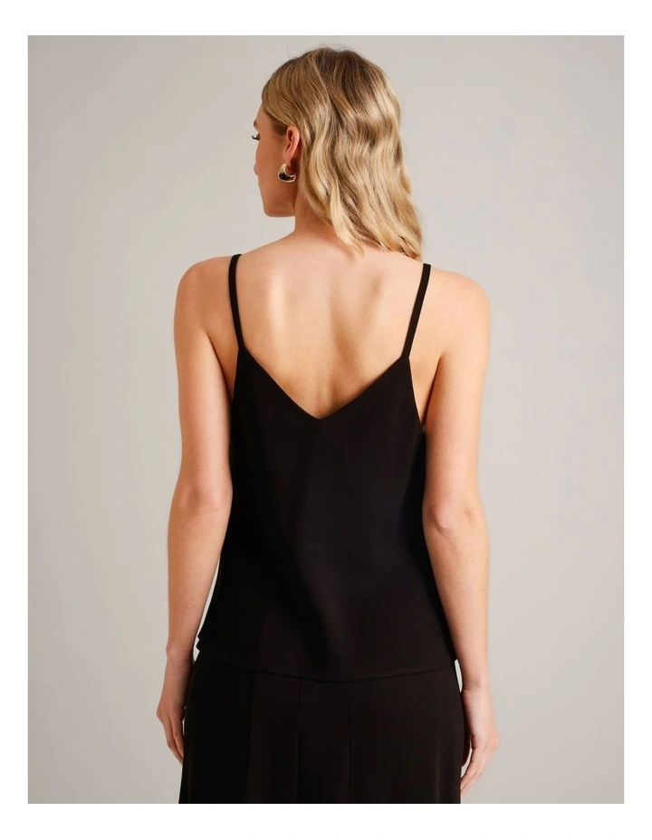 V-Neck Cami With Hardware in Black image 5
