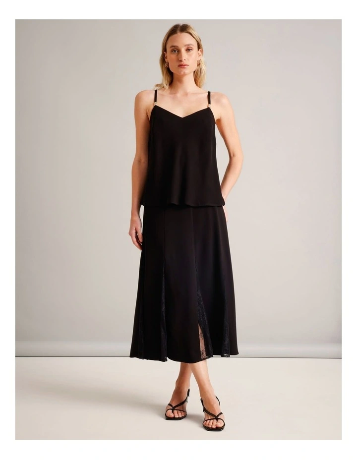V-Neck Cami With Hardware in Black image 7