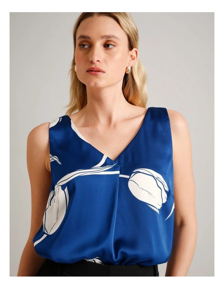V-Neck Satin Tank in Assorted image 4