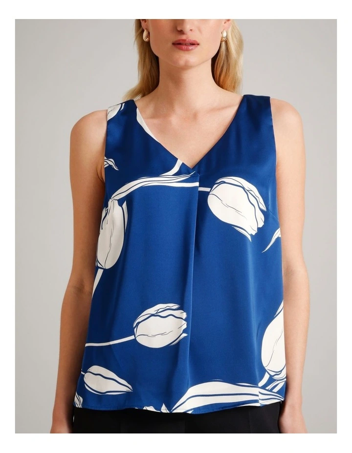 V-Neck Satin Tank in Assorted image 6